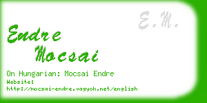 endre mocsai business card